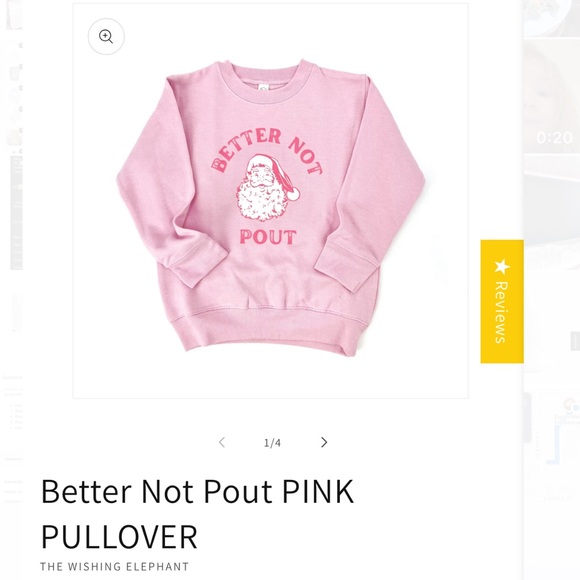 Better not Pout 4T pink Santa sweater - Picture 5 of 5